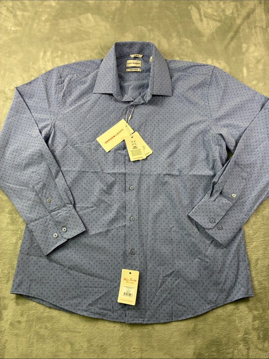 Lucky Brand Other - NWT‎ Lucky Brand Men’s Large Slim Fit 4-Way Stretch Blue Geo Button Down Shirt